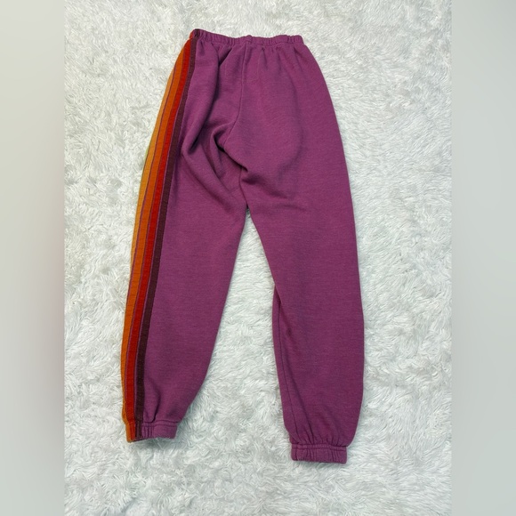 Aviator Nation 5 Stripe Sweatpants in magenta/neon purple - Picture 4 of 4